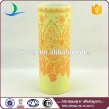 YSv0016-06 vaso decalque amarelo decorativo casa de cerâmica